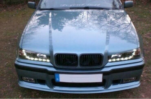 LED Tagfahrlicht Design Scheinwerfer für BMW 3er E36 Coupe/Cabrio 90-99 schwarz